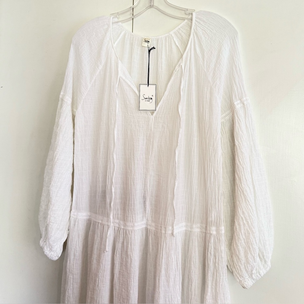 Sunday Saint Tropez NEW white cover up dress